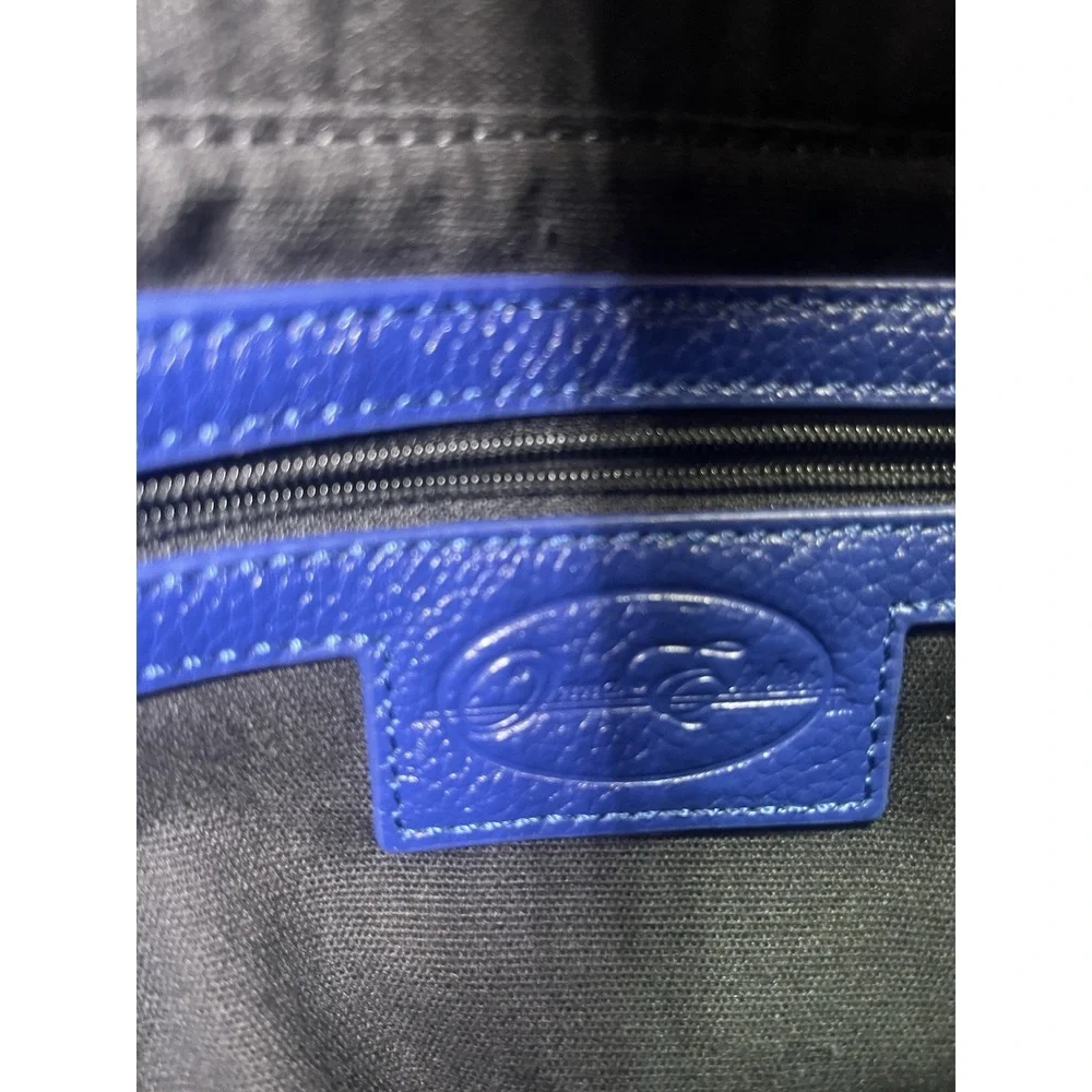 Onna Ehrlich  Blue Pebbled Leather Jennifer Satchel‎ Crossbody